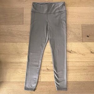 Gap Leggings Athletic Side Pockets High Waisted Lux Pockets Brown/Grey Small EUC